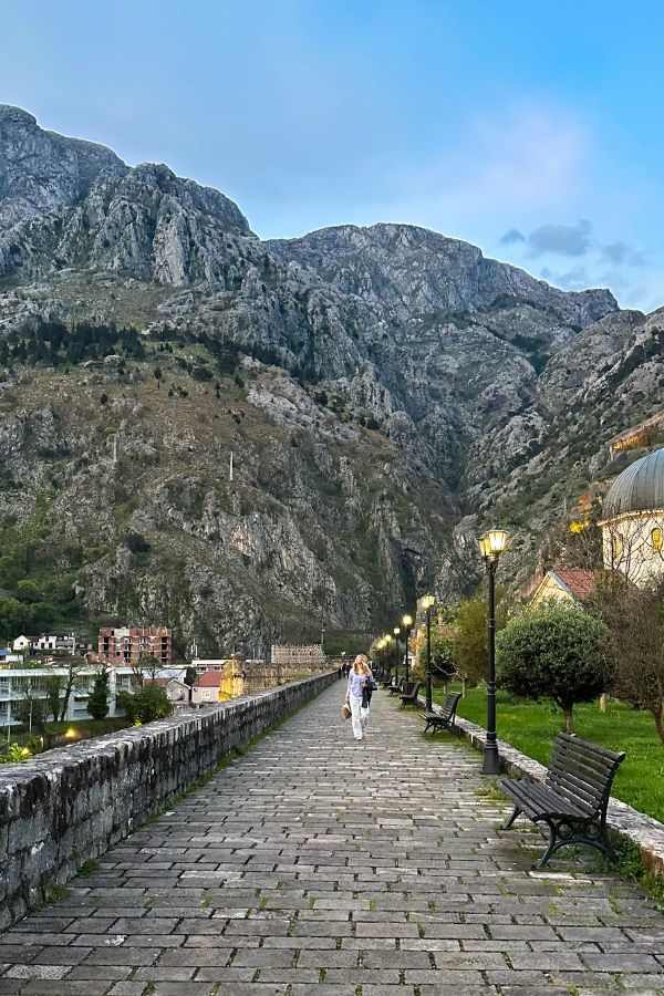 Walking Kotor Lower City Walls at dusk is such a treat